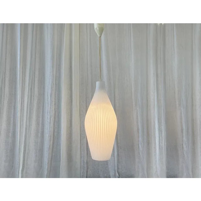 Vintage Opal Glass Pendant Lamp by Aloys F. Gangkofner for Peill & Putzler, 1950s For Sale - Image 4 of 13