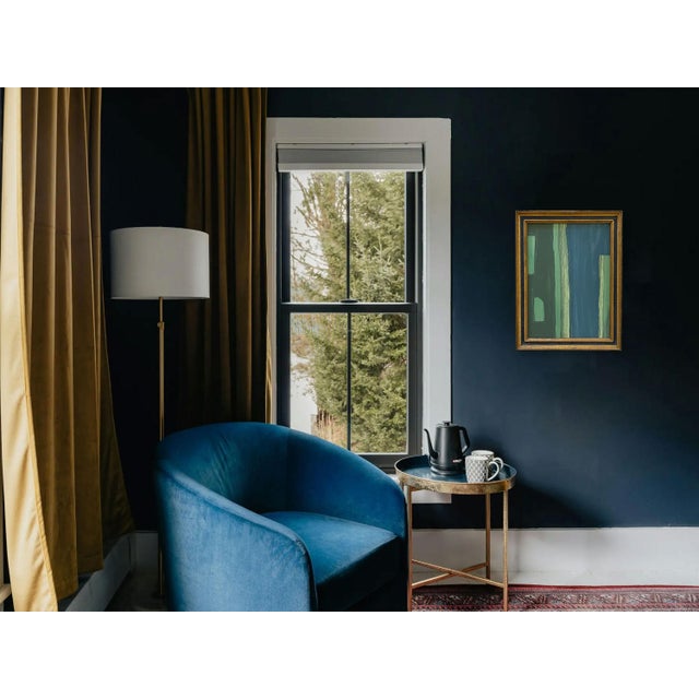 2020s “River Moss" Abstract Art in Vintage Frame, Transitional Living Room Art by JTS For Sale - Image 5 of 9