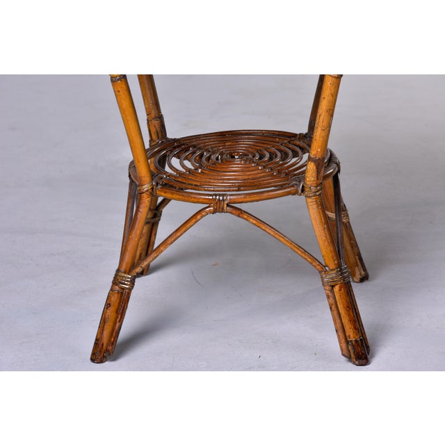 Mid-Century Italian Rattan & Bamboo Two-Tier Side Table For Sale - Image 10 of 10
