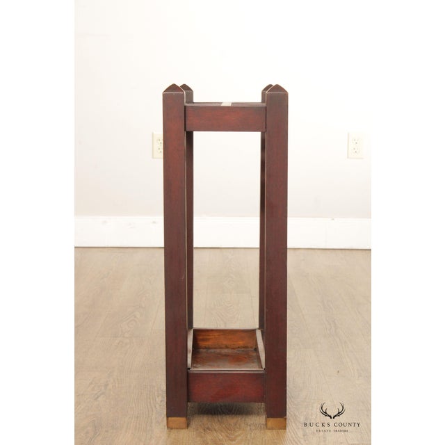 Wood Antique Mission Style Umbrella Stand For Sale - Image 7 of 12