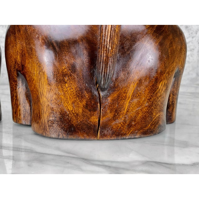 Vintage Balinese Tribal Figural Carved Mahogany Bust Sculptures - a Pair For Sale - Image 10 of 12