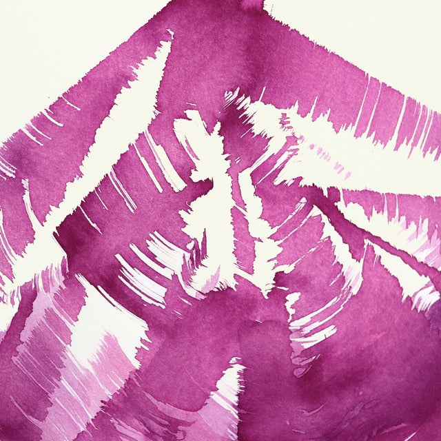 Contemporary The Deep Magenta Dress 7 - Abstract Minimalist Figurative Ink Painting on Paper Original Artwork by Bettina Mauel For Sale - Image 3 of 5