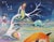 Moonlit Menagerie by Zoa Ace | Oil on canvas depicting various animals in a nighttime scene. For Sale - Image 4 of 4