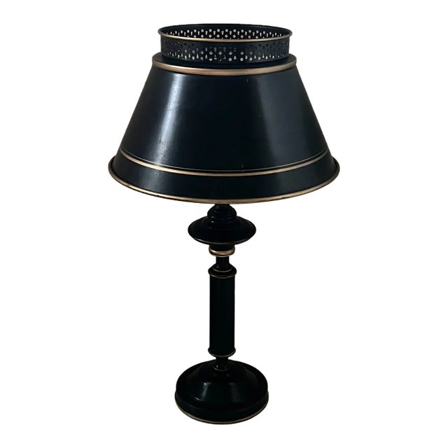 Mid 20th Century Black Tole Desk Lamp For Sale