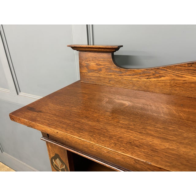 Arts & Crafts Open Bookcase in Oak, 1900 For Sale - Image 10 of 15