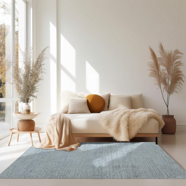 Beige 3x5 Trendy Dahlia Beige Solid Geometric Modern Handmade Small Wool Carpet Rug For Sale - Image 8 of 8