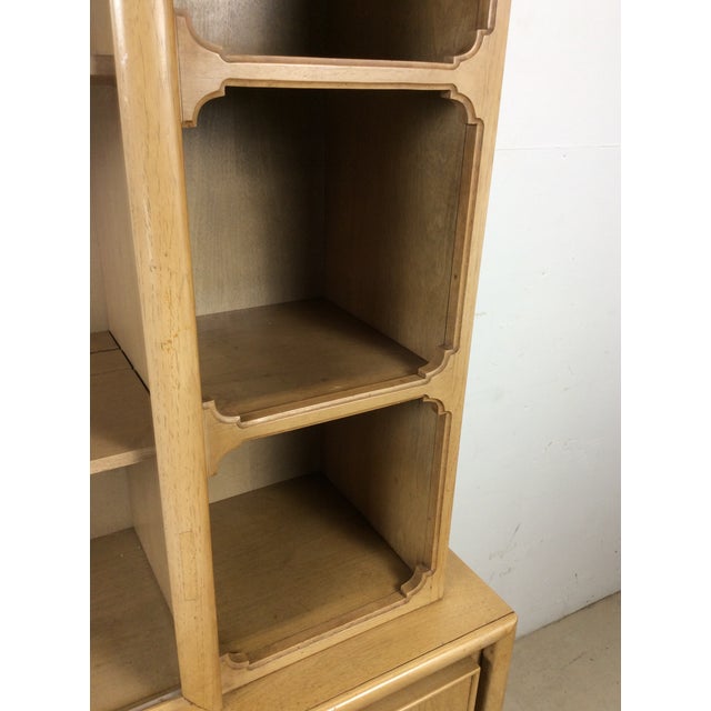 Mid-Century Modern Mid Century Modern Two Piece China Cabinet With Limed Oak Finish For Sale - Image 3 of 18