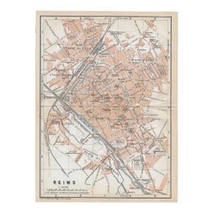 Antique Map of Reims France