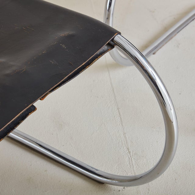 ‘Mr10’ Black Leather Chair by Mies Van Der Rohe, Usa 1970s For Sale - Image 12 of 12