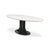 A perfect blend of contemporary style and industrial flair. The table features an elegant oval top crafted from wood,...