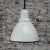 Vintage Industrial White Enamel Factory Pendant Lights For Sale - Image 4 of 5
