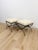 Early 21st Century Pair of Swain Style Designer Metal and Beige Upholstered Footstools, High Point For Sale - Image 5 of 10