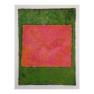 Mark Rothko Inspired 'Green and Pink' Highly Textured Abstract Oil Painting