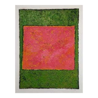 Mark Rothko Inspired 'Green and Pink' Highly Textured Abstract Oil Painting | Color Field For Sale