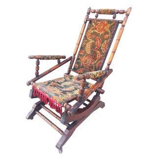 Napoleon III Bamboo Style Rocking Chair For Sale