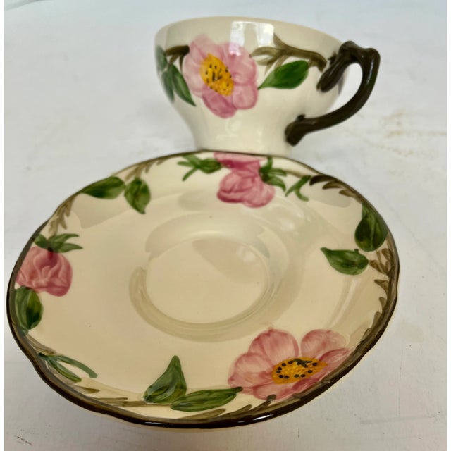 Vintage Franciscan Desert Rose Cups, Saucers, and Creamer For Sale In Dallas - Image 6 of 13