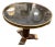 Round Single Pedestal Marble Top Table With Brass Accents For Sale