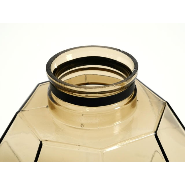 Vintage Smoked Glass Ceiling Lamp in Octagonal Shape from Limburg, 1970s For Sale - Image 17 of 18