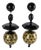 Angela Caputi Black and Gold Resin Dangle Clip-on Earrings For Sale