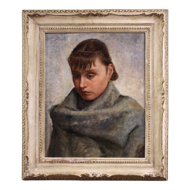 Italian Artist, Portrait of a Woman in Impressionist Style, 1920, Oil on Canvas, Framed For Sale