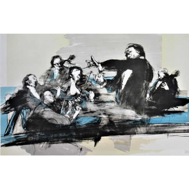 This artwork titled "l'Orchestre" c.1980 is an original color lithograph on Arches paper by noted French artist Claude...