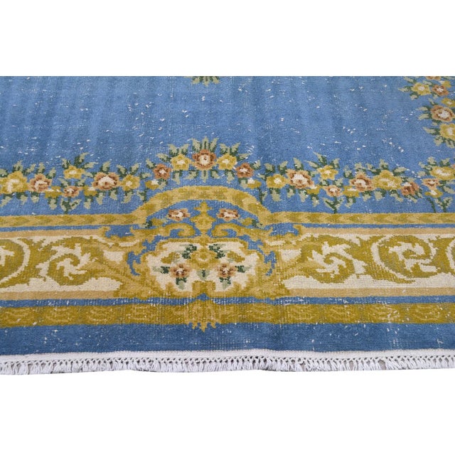 1960s Vintage Chinese Art Deco Hand Knotted Wool Rug,7'7'' X 10' For Sale - Image 5 of 6