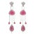 Sparkling Long Chandelier Ruby Drop Earrings, a Pair For Sale