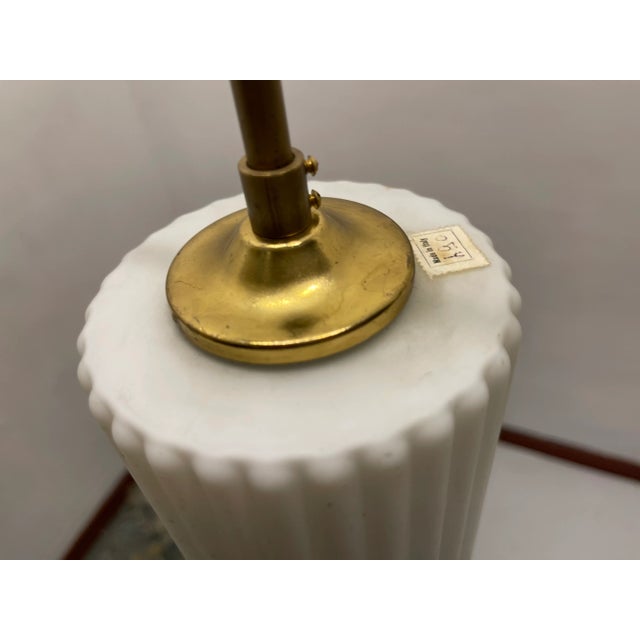 White Pleated Opaline Glass Pendant, 1960s For Sale - Image 6 of 9