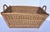 Vintage 1940s European Woven Wicker Rectangular Market Basket For Sale - Image 9 of 12