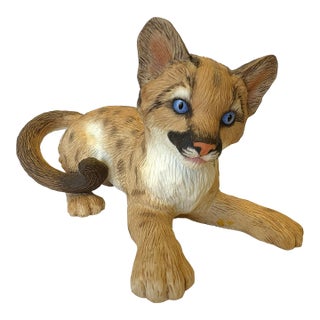 Vintage C1991 Lenox Smithsonian Institution 'Florida Panther Cub' Porcelain Figure For Sale