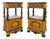 French Empire Style Marble-Top Nightstands with Cabinet Doors, 1940, Set of 2 For Sale
