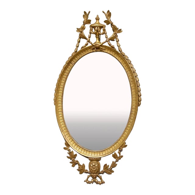George III Oval Giltwood Mirror, 18th Century For Sale