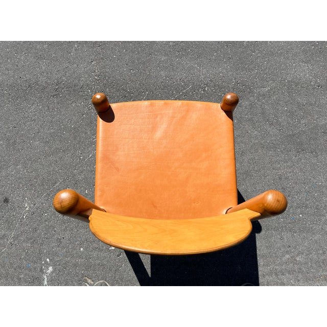 Wood Set of Eight 1970s Birch and Leather Dining Chairs in the Style of Charlotte Perriand For Sale - Image 7 of 15