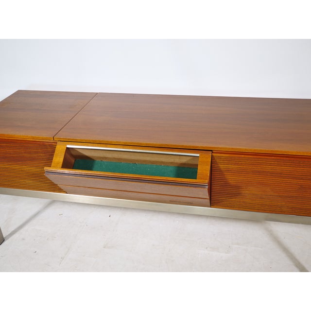 Mid-Century Modern Audio Lowboard Sideboard in Wood and Metal, 1960s For Sale - Image 10 of 14