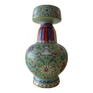 2000s Chinese Qing Qianlong Famille Rose Vase For Sale