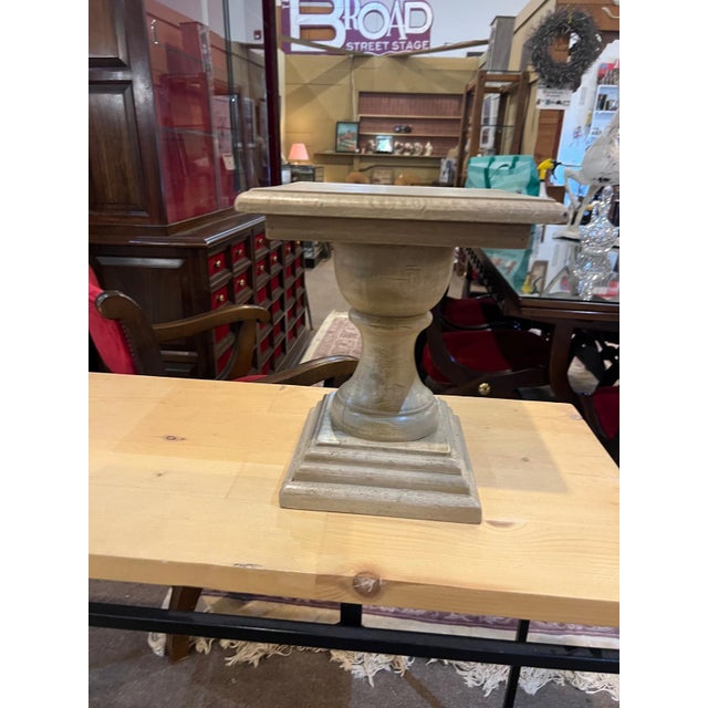 Brown Vintage Turned Wood Pedestal Stands For Sale - Image 8 of 8