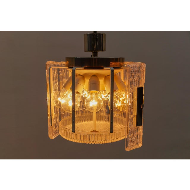 Crystal Glass Pendant Light from Kaiser Leuchten, Germany, 1960s For Sale - Image 11 of 13