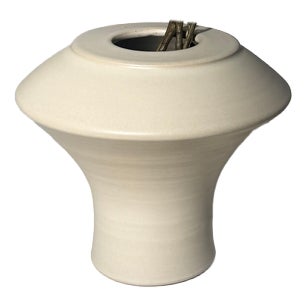 Ecru Glaze Ceramic KM175 Vase from Mobach For Sale