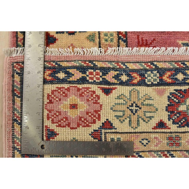 Kazak Runner 2’11” X 9’10” Pink Wool Tribal Hand-Knotted Oriental Rug For Sale - Image 13 of 13