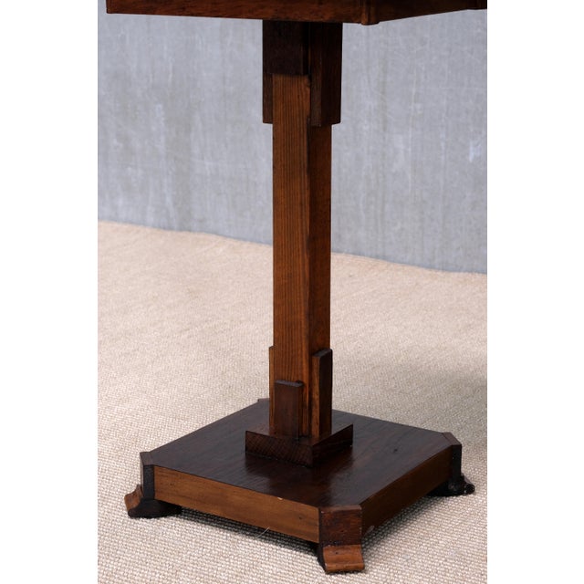 Art Deco Table in Oak with Checkerboard Top, Netherlands, 1930 For Sale - Image 9 of 10