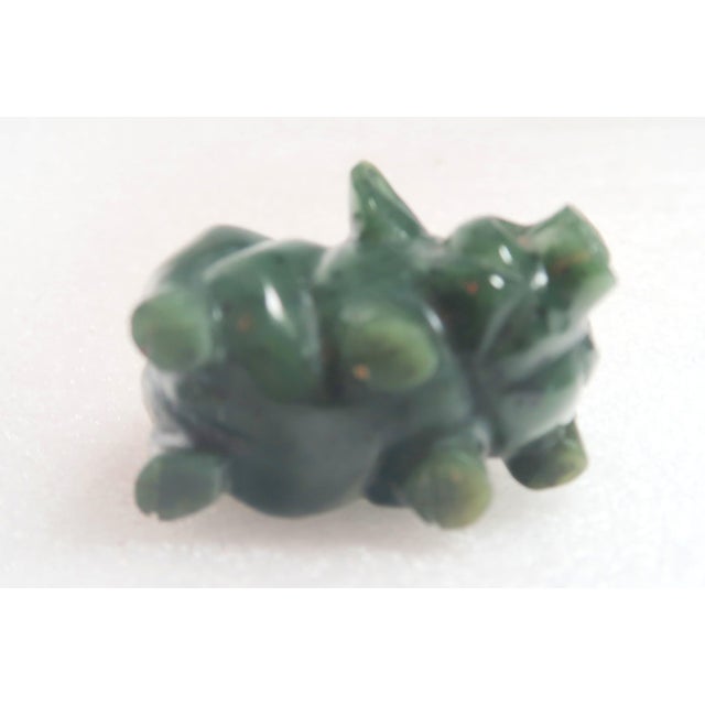 Late 20th Century Miniature Hand-Carved Piglet of Nephrite Jade For Sale - Image 14 of 18