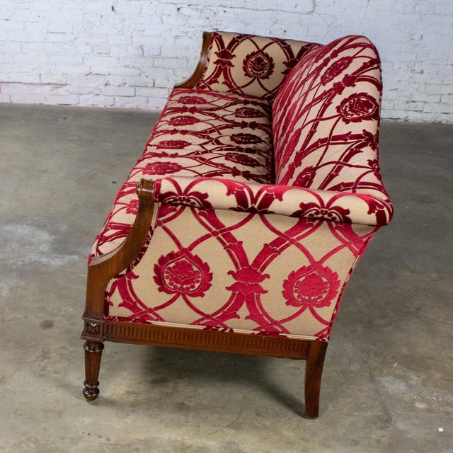 Late 19th to Early 20th Century Louis XVI Camel Back Sofa Directoire Style in Gaston Y Daniela Fabric For Sale - Image 13 of 18