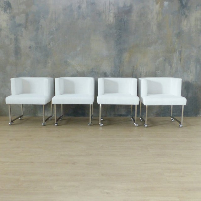 White Armchairs, 1960s, Set of 4 For Sale - Image 12 of 17