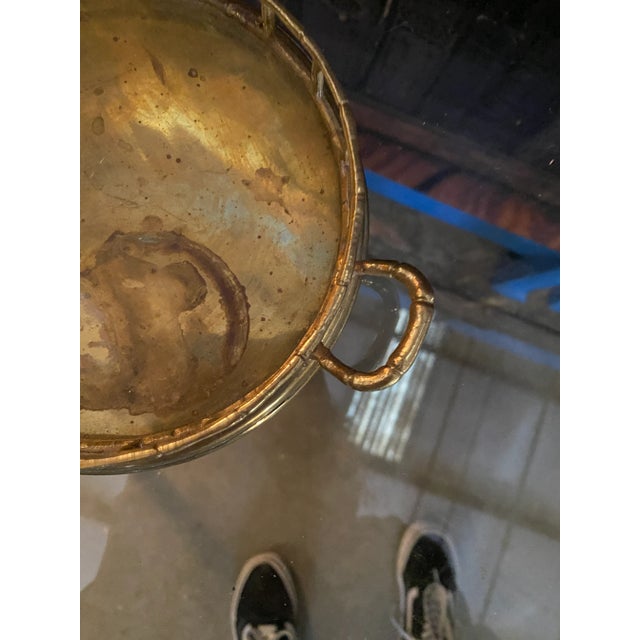 This is a beautiful brass decorative tray that would look perfect in any home. This piece is a great conversation starter...