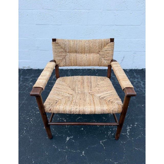 Vintage Woven Rush Lounge Chair in the Style Mel Smilow For Sale - Image 10 of 10