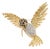 Vintage 18k Yellow Gold Sapphire Diamond Textured Wings Hummingbird Pin Brooch For Sale