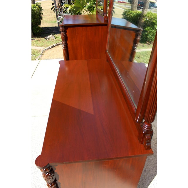 Antique Mahogany Dresser Set With Swivel Mirrors - Circa 1880 Victorian Bedroom Furniture For Sale - Image 9 of 18