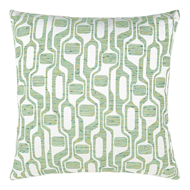 The House Of Scalamandré Telly Square Pillow In Leafgreen For Sale