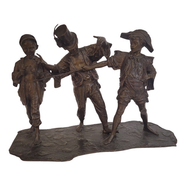 Francesco de Matteis, The Children's Concert, 19th Century, Patinated Bronze For Sale
