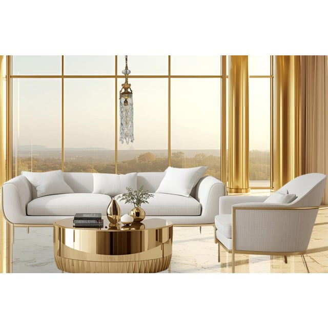 Mid 20th Century Murano Open Clear Lattice Cylinder Ormolu Pendant Light For Sale - Image 11 of 18